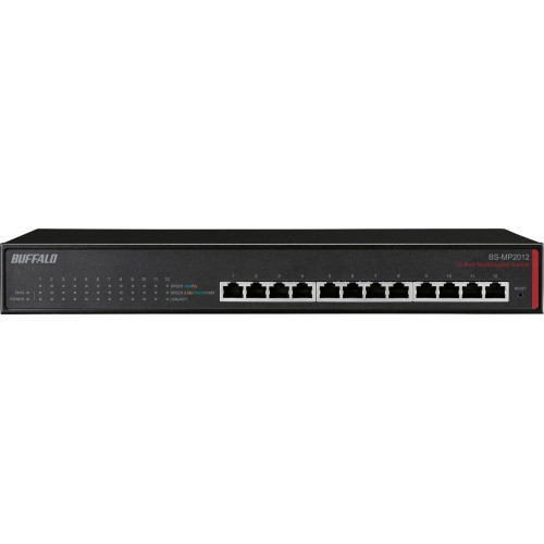 BS-MP2012 Buffalo 12-Port 10 Gigabit Switch 12 x 10 Gigabit Ethernet Network Twisted Pair 2 Layer Supported Desktop, Wall Mountable, Rack-mountable