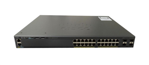 WS-C2960X-24PD-L-WS Cisco Catalyst 2960-x 24-Ports 10/100/1000Base-T RJ-45 PoE Manageable Layer2 Rack-mountable 1U Switch with 2x SFP+ Expansion Slots (Refurbished)