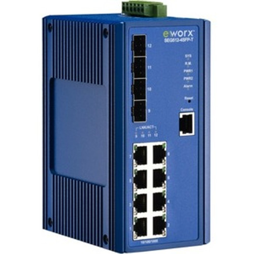 SEG512-4SFP-T B+B SmartWorx eWorx SEG512-4SFP-T Ethernet Switch - 8 Ports - Manageable - Fast Ethernet - 1000Base-X - 2 Layer Supported - Modular - 4 SFP Slots -