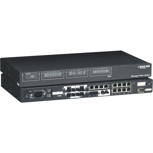 LE2425A-CHASSIS Black Box Managed Fiber Switch Chassis, AC Manageable Optical Fiber, Twisted Pair 2 Layer Supported 1U High Rack-mountable 3 Year Limited Warranty