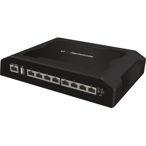 ES-8XP Ubiquiti EdgeSwitch Ethernet Switch 8 x Gigabit Ethernet Network Manageable Twisted Pair 2 Layer Supported (Refurbished)