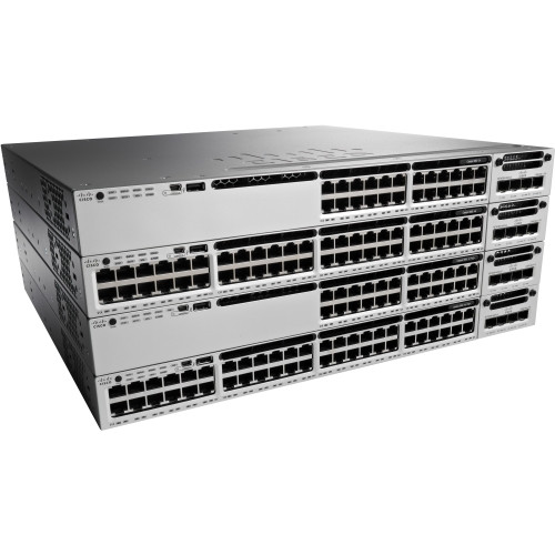 EDU-C3850-48U-S Cisco Catalyst WS-C3850-48U 48-Ports PoE+ Twisted Pair 10/100/1000 Layer3 Manageable Desktop and Rack-Mountable Switch (Refurbished)