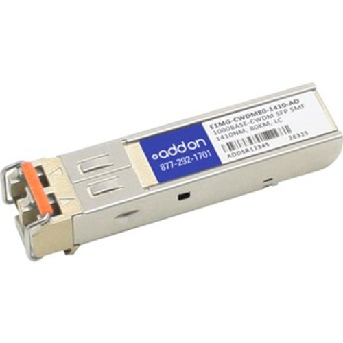 E1MG-CWDM80-1410-AO AddOn 1.25Gbps 1000Base-CWDM Single-mode Fiber 80km 1410nm Duplex LC Connector SFP Transceiver Module for Brocade Compatible