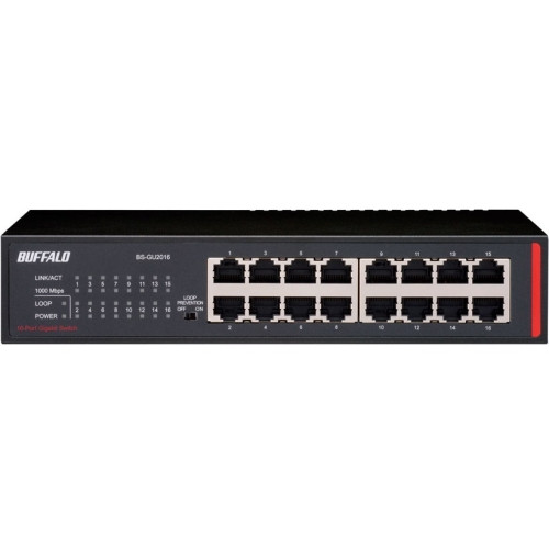 BS-GU2016 Buffalo 16-Ports Desktop/Rackmount Gigabit Green Ethernet Switch (Refurbished)