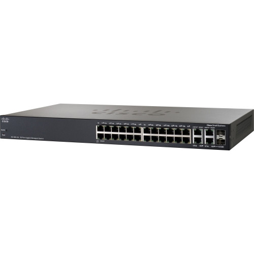 SRW2024-K9-CN Cisco Linksys 24-Ports RJ-45 10/100/1000 Gigabit Ethernet WebView Managed Switch with 2x Shared SFP Ports (Refurbished)