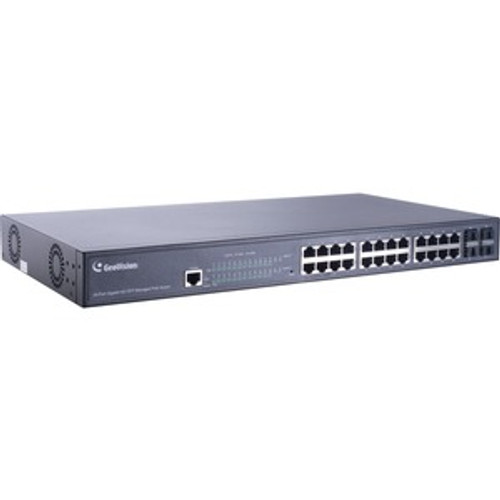 GV-APOE2411 GeoVision 24-Port Gigabit 802.3at Web Management PoE Switch - 24 Ports - Manageable - 2 Layer Supported - Modular - 2 SFP Slots - 330 W Power