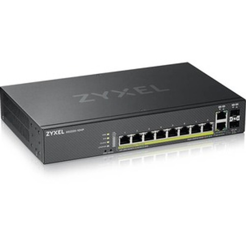 GS2220-10HP Zyxel 8-Ports Gigabit PoE+ Compliant Layer 2 Managed Switch with 2x SFP/RJ-45 Combo Ports (Refurbished)