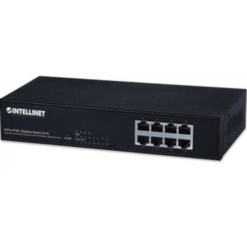 560757 Intellinet 8-Port Fast Ethernet PoE+ Switch - 8 Ports - 10/100Base-T - 2 Layer Supported - Power Supply - Twisted Pair -  (Refurbished)