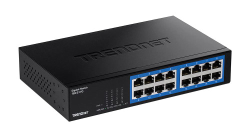 TEG-S17D TRENDnet 16-Port Gigabit Desktop Switch - 16 Ports - Gigabit Ethernet - 1000Base-T - 2 Layer Supported - Power Supply - 9.19 W Power Consumption -