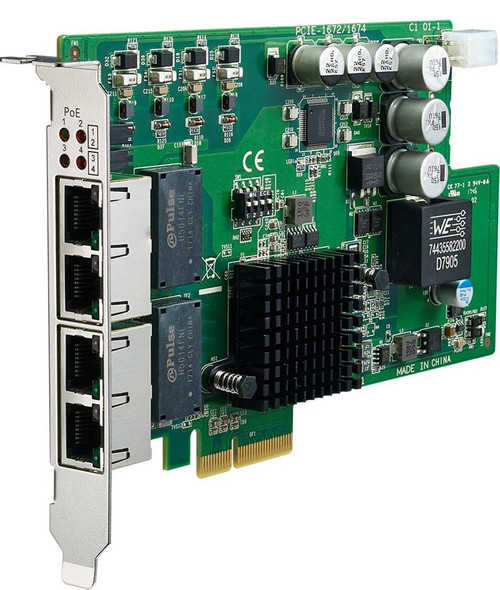 PCIE-1674L-AE Advantech 4-port PCIe GigE Vision Frame Grabber - PCI Express x4 - Intel - 4 Port(s) - 4 - Twisted Pair - 10/100/1000Base-TX - Plug-in