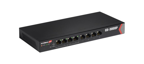 GS-3008P Edimax Long Range 8-Port Gigabit Web Managed Switch with 4 PoE+ Ports - 8 Ports - Manageable - Gigabit Ethernet - 10/100/1000Base-T - 2 Layer