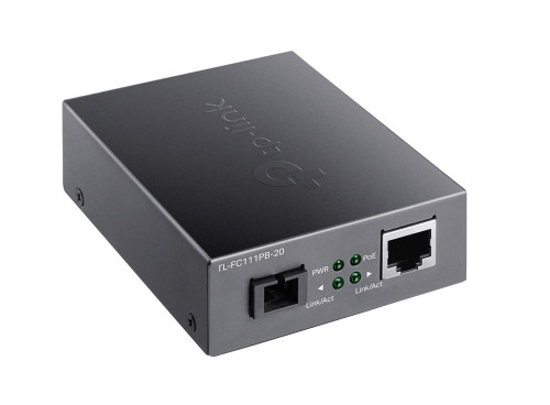 TL-FC111PB-20 TP-Link TL-FC111PB-20 - 10/100 Mbps WDM SFP to RJ45 Fiber to Ethernet Media Converter with 1-Port PoE - 10/100 Mbps RJ45 Port to 100Base-FX