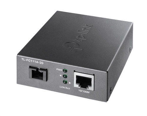 TL-FC111A-20 TP-Link TL-FC111A-20 - 10/100 Mbps WDM SFP to RJ45 Fiber Media Converter - Limited Lifetime Warranty - Fiber to Ethernet Converter - 10/100 Mbps