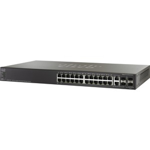 SG500-28-K9-CN Cisco Small Business SG500-28 24-Ports 10/100/1000 managed rack-mountable Switch with 2x Combo Gigabit SFP and 2x SFP Ports (Refurbished)