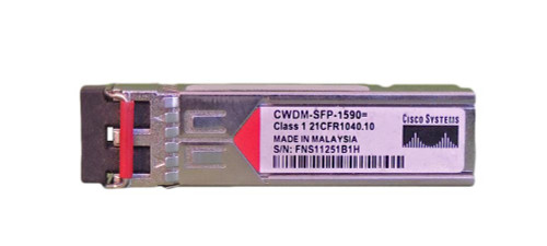 CWDM-SFP-1590= Cisco 1Gbps 1000Base-CWDM Fibre Channel Single-mode Fiber 80km 1590nm Duplex LC Connector SFP Transceiver Module (Refurbished)
