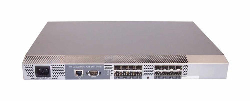 411840-001 HP StorageWorks 4/16 S240E SAN Switch 16 SFP Ports with Full Fabric 4Gbps Auto-Sensing 1U RackMountable (Refurbished)