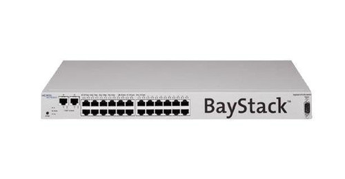 RMAL2012A41 Nortel Ethernet Switch 425-24T with 24-Ports 10/100 BaseTX plus 2 Combo 10/100/1000/SFP uplink Ports plus 2 in-built 1U stacking Ports (Refurbished)