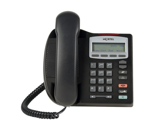 NTDU90BA70001 Nortel I2001 IP Phone Telephone with Text Keycaps No Power Supply Charcoal (Refurbished)