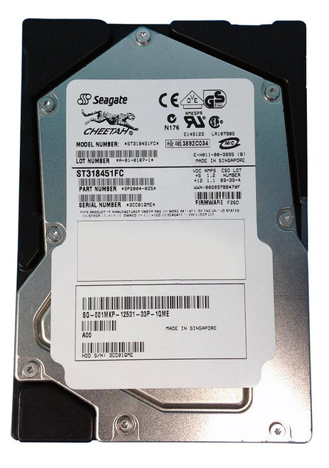 9P2004-025 Seagate Cheetah X15 18.4GB 15000RPM Fibre Channel 2Gbps 4MB Cache 3.5-inch Internal Hard Drive