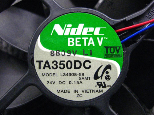 L34908-58 NIDEC Beta V TA350DC L34908-58 Case Cooling Fan 24 Volt 0.15A