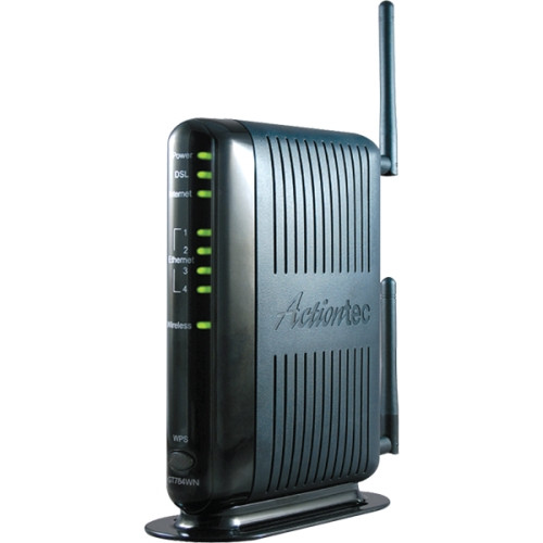GT784WN-02ISP Actiontec GT784WN DSL Modem/Wireless Router No Filters ISM Band 300 Mbps Wireless Speed 4 x Network Port (Refurbished)