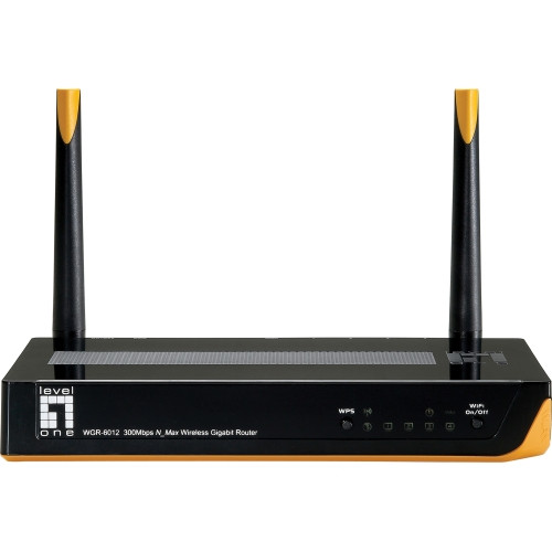 WGR-6012 LevelOne IEEE 802.11n Wireless Router 2.48 GHz ISM Band 2 x Antenna 300 Mbit/s Wireless Speed 4 x Network Port 1 x Broadband Port Gigabit Ethernet