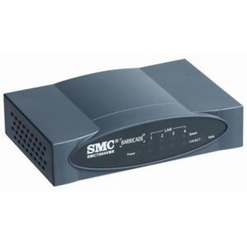 SMC7004ABR SMC BarricadeBroadband Router 4 x 10/100Base-TX LAN 1 x 10/100Base-TX WAN 1 x ISDN BRI WAN 1 x Parallel (Refurbished)