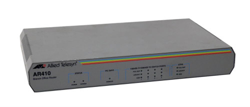 AT-AR410-10 Allied Telesis AT-AR410 Router 4 x 10/100Base-TX LAN, 1 x 10/100Base-TX LAN, 1 x Serial (Refurbished)