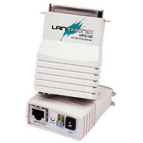 MPS100-13 Lantronix Print Server 1 x 10/100Base-TX Network, 1 x Parallel 150Kbps, 10Mbps, 100Mbps
