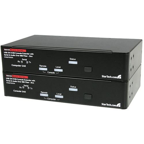 SV565FXDUSA StarTech USB DVI KVM Extender Over Fiber 2km Serial/Audio 2 Computer(s) 2 User(s) 2 x DVI-I Video 2 x Type B USB Rack-mountable