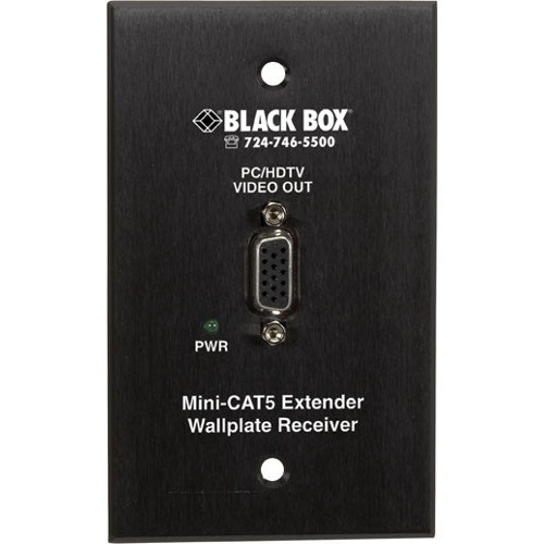 AC504A-WP-R Black Box Mini CAT5 VGA Extender Receiver in Wallplate