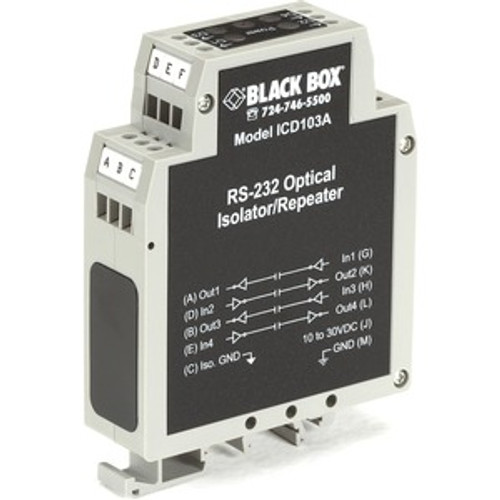 ICD103A Black Box NIB-DIN Rail Repeater with Opto-Isolation RS-232