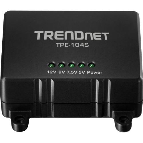 TPE-104S TRENDnet TPE-104S Power over Ethernet Splitter 5 V DC, 7.5 V DC, 9 V DC, 12 V DC Output