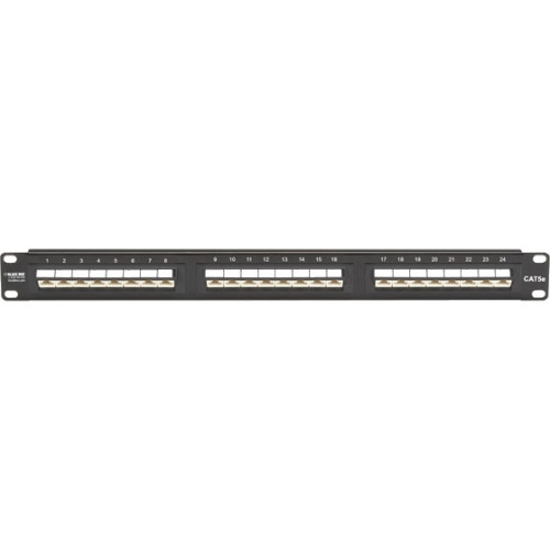 JPM5E24-45ANG Black Box SpaceGAIN CAT5e Angled-Port Patch Panel 24-Port