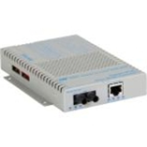 9501-1-11 OmniConverter 10/100/1000 60W Hi-PoE Gigabit Ethernet Fiber Media Converter Switch RJ45 ST Single-Mode 12km 1 x 10/100/1000BASE-T; 1 x 1000BASE-LX;