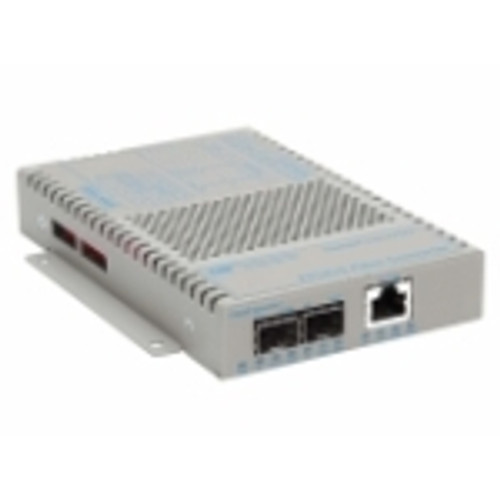 9319-1-12 OmniConverter 10/100 PoE Ethernet Fiber Media Converter Switch RJ45 SFP 1 x 10/100BASE-TX; 2 x 1 00BASE-X (SFP); Univ. AC Powered;