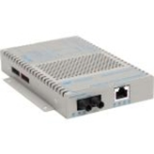 9321-1-11 OmniConverter 10/100 PoE+ Ethernet Fiber Media Converter Switch RJ45 ST Single-Mode 30km 1 x 10/100BASE-TX, 1 x 100BASE-LX, DC Powered,