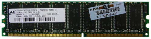 06P4053-PE Edge 256MB PC2700 DDR-333MHz ECC Unbuffered CL2.5 184-Pin DIMM Memory Module