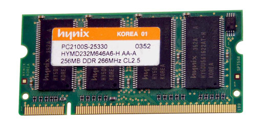 268043-001-AA Memory Upgrades 256MB PC2100 DDR-266MHz non-ECC Unbuffered CL2.5 200-Pin SoDimm Memory Module