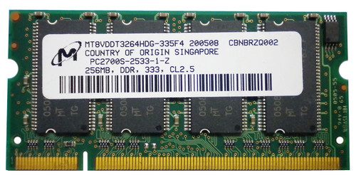 31P9830-PE Edge 256MB PC2700 DDR-333MHz non-ECC Unbuffered CL2.5 200-Pin SoDimm Memory Module