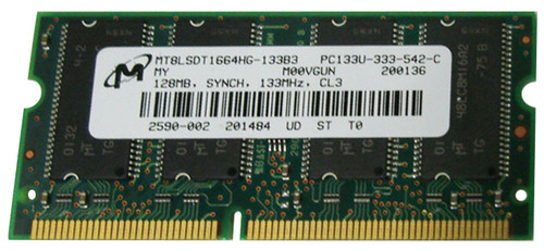 38L3899-PE Edge Memory 128MB PC133 133MHz non-ECC Unbuffered CL3 144-Pin SoDimm Memory Module