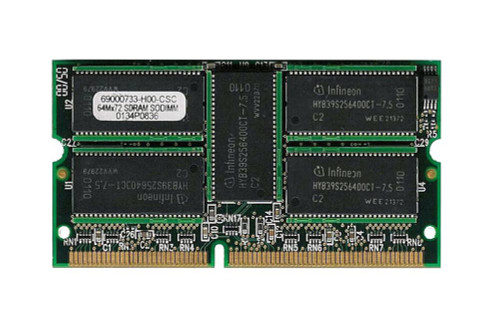 69000733-H00-CSC PNY 512MB PC133 133MHz ECC Unbuffered CL3 144-Pin SoDimm Memory Module