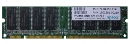 71.84350.114 Apacer 256MB PC133 133MHz non-ECC Unbuffered CL3 168-Pin DIMM Memory Module