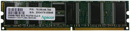 75.85395.794 Apacer 256MB PC2700 DDR-333MHz Registered ECC CL2.5 184-Pin DIMM 2.5V Memory Module