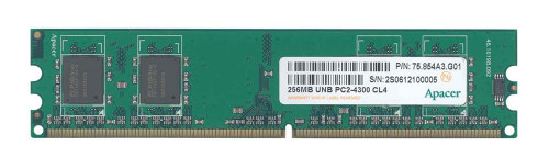75.854A3.G01 Apacer 256MB PC2-4200 DDR2-533MHz non-ECC Unbuffered CL4 240-Pin DIMM Memory Module