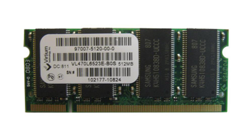 97007-5120-00-0 Kontron 512MB PC2700 DDR-333MHz non-ECC Unbuffered CL2.5 200-Pin SoDimm Memory Module