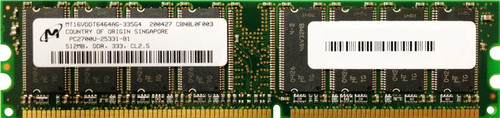 AADDR64X64PC2700 Memory Upgrades 512MB PC2700 DDR-333MHz non-ECC Unbuffered CL2.5 184-Pin DIMM 2.5V Memory Module