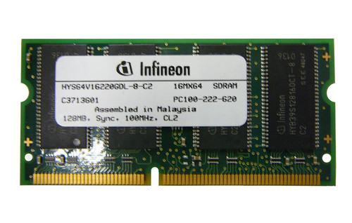 AAH1622B Memory Upgrades 128MB PC100 100MHz non-ECC Unbuffered CL2 144-Pin SoDimm Memory Module