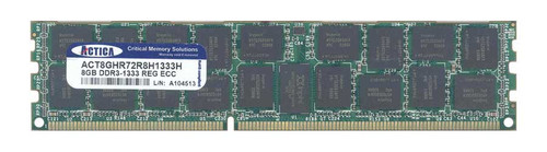 ACT8GHR72R8H1333H Actica 8GB PC3-10600 DDR3-1333MHz ECC Registered CL9 240-Pin DIMM Dual Rank Memory Module