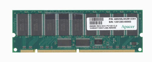 AM256LS52R13301 Apacer 256MB PC133 133MHz ECC Registered CL3 168-Pin DIMM Memory Module